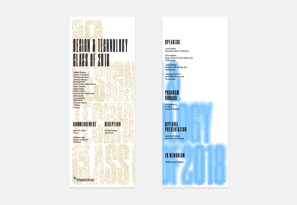 BFA Design Technology commencement program, design, code, and production, Talia Cotton